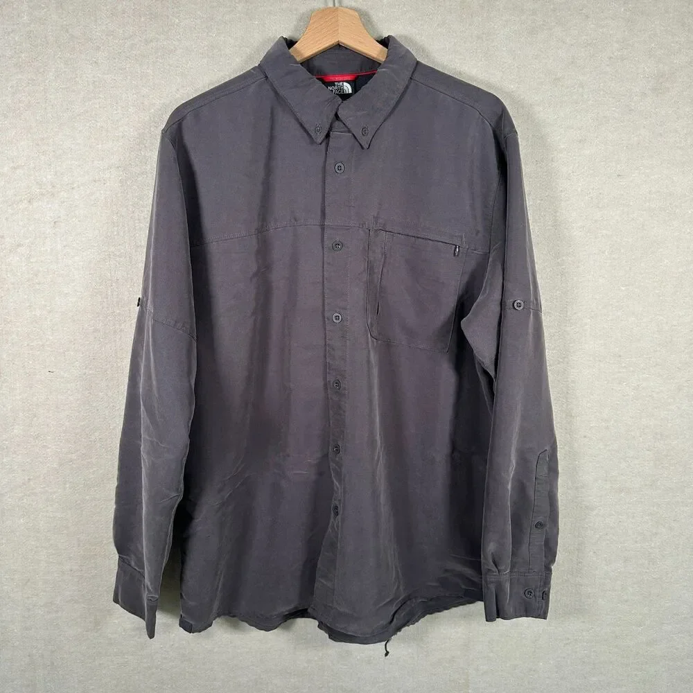 The North Face Button Up Shirt Mens Large Long Sleeve Outdoor Hiking Travel